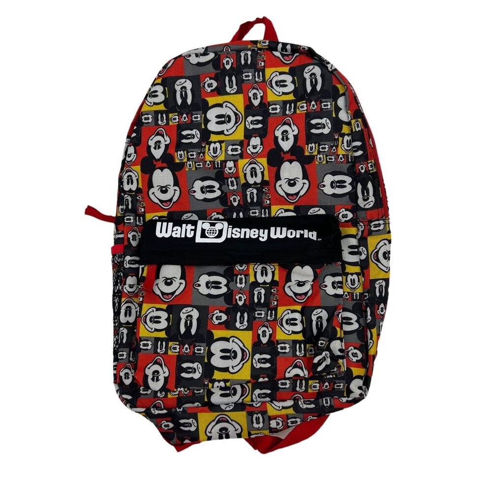 Mickey Mouse Disney World Backpack‎ Double Strap Allover Print School Book Bag